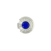 Bouton à visser strass bleu