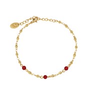 Bracelet agate rouge/chaine Do 1