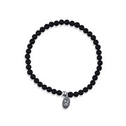 Bracelet Onyx et pierre de lave 6 mm 1