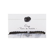 Bracelet Onyx et pierre de lave 6 mm 4