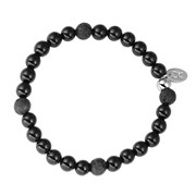 Bracelet Onyx et pierre de lave 6 mm